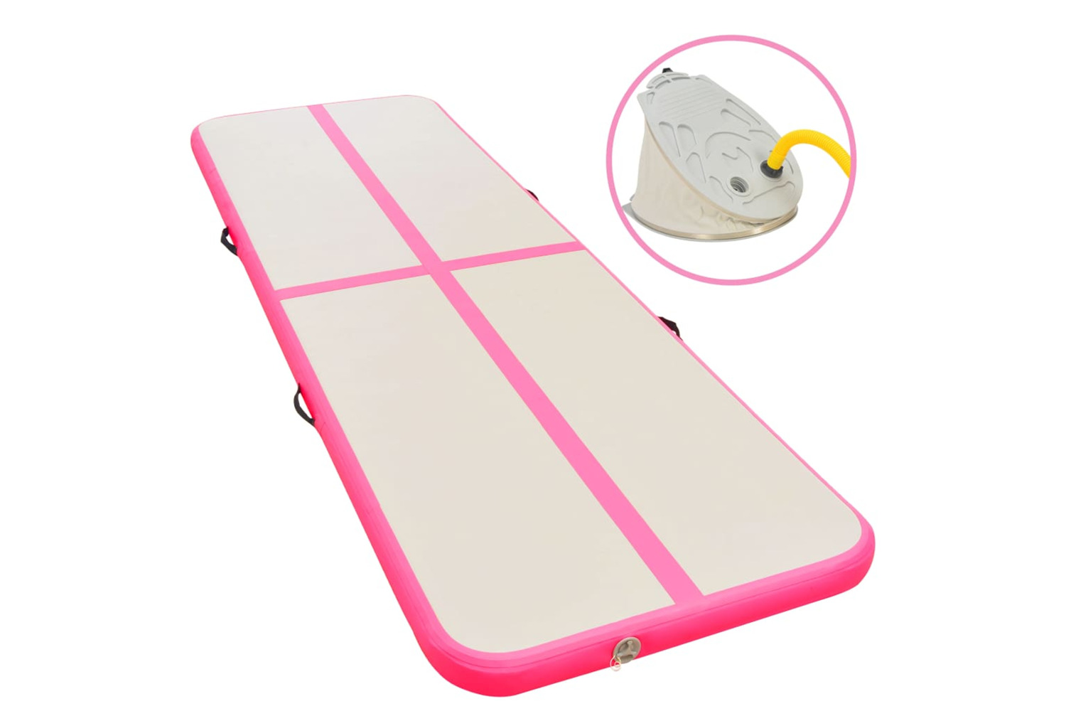 vidaXL 91924 Inflatable Gymnastics Mat With Pump 700x100x10cm Pvc Pink