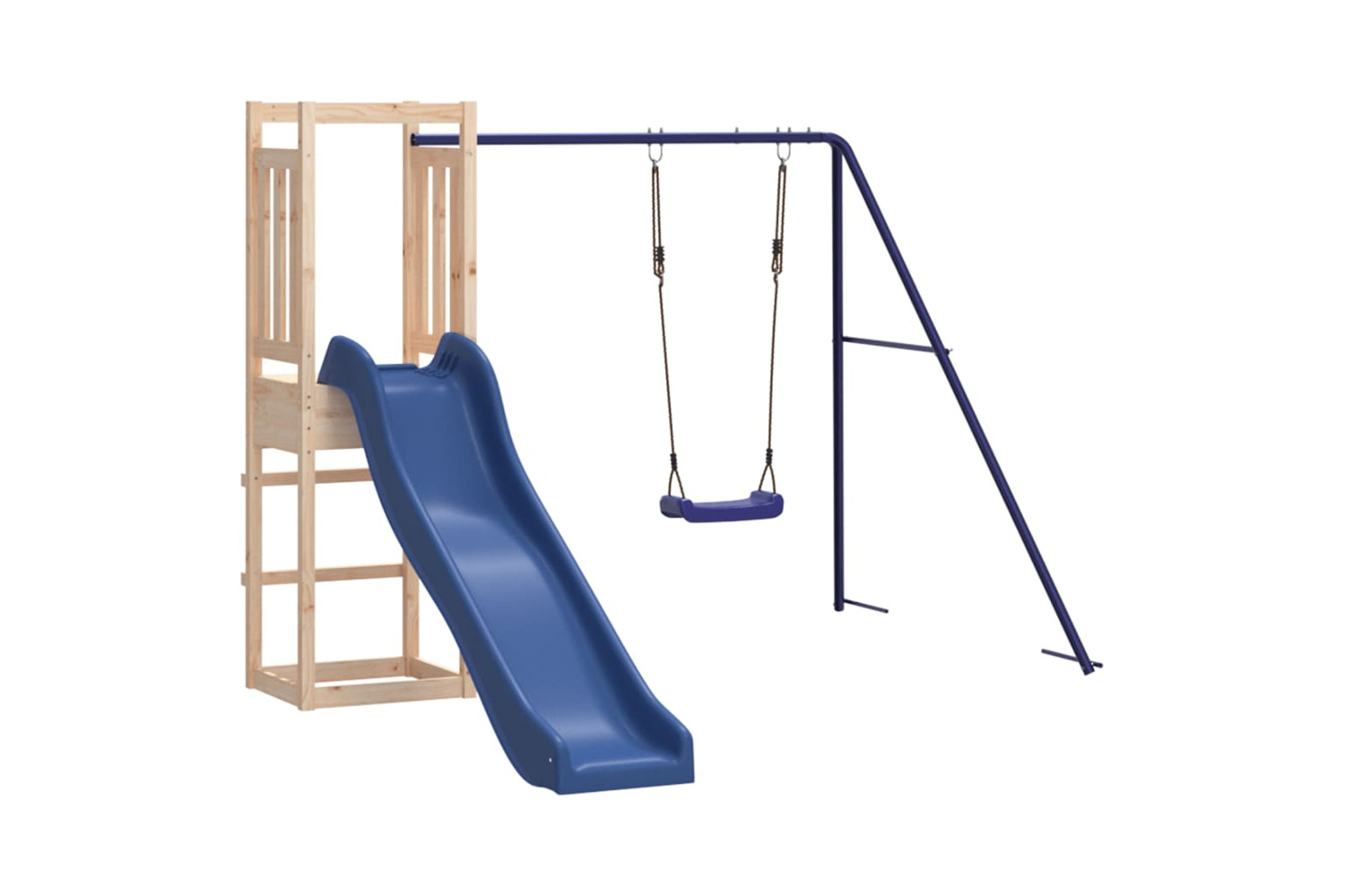 vidaXL 3155954 Playhouse With Slide Swing Solid Wood Pine