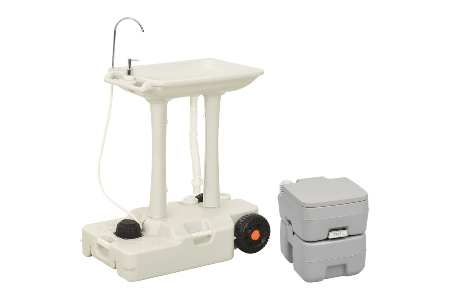 vidaXL 3154909 Portable Camping Toilet And Handwash Stand Set
