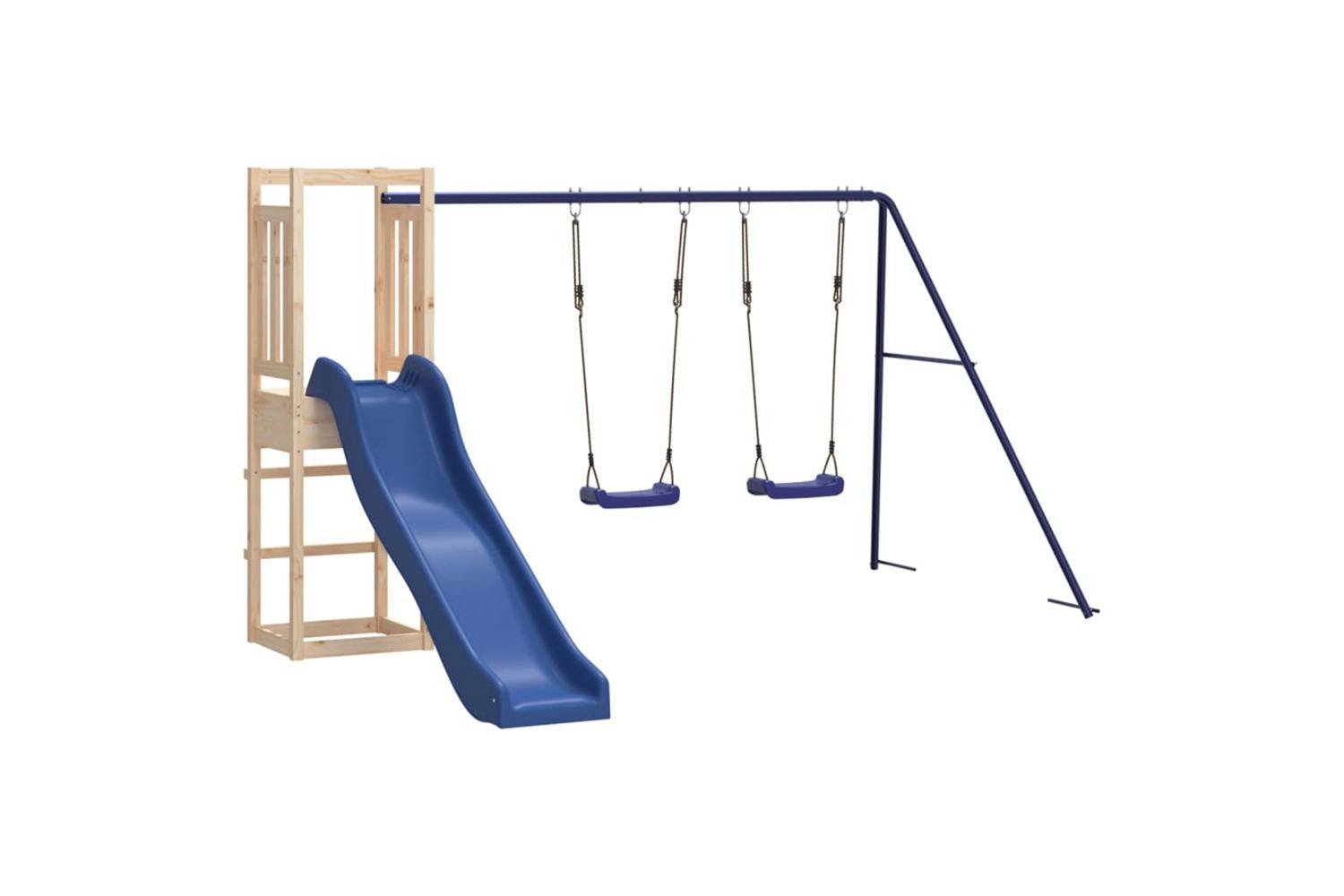 Vidaxl 3155957 Playhouse With Slide Swings Solid Wood Pine