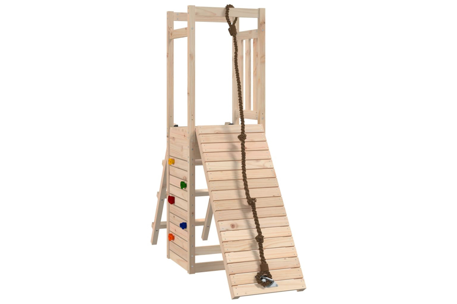 vidaXL 3155915 Playhouse With Climbing Wall Solid Wood Pine