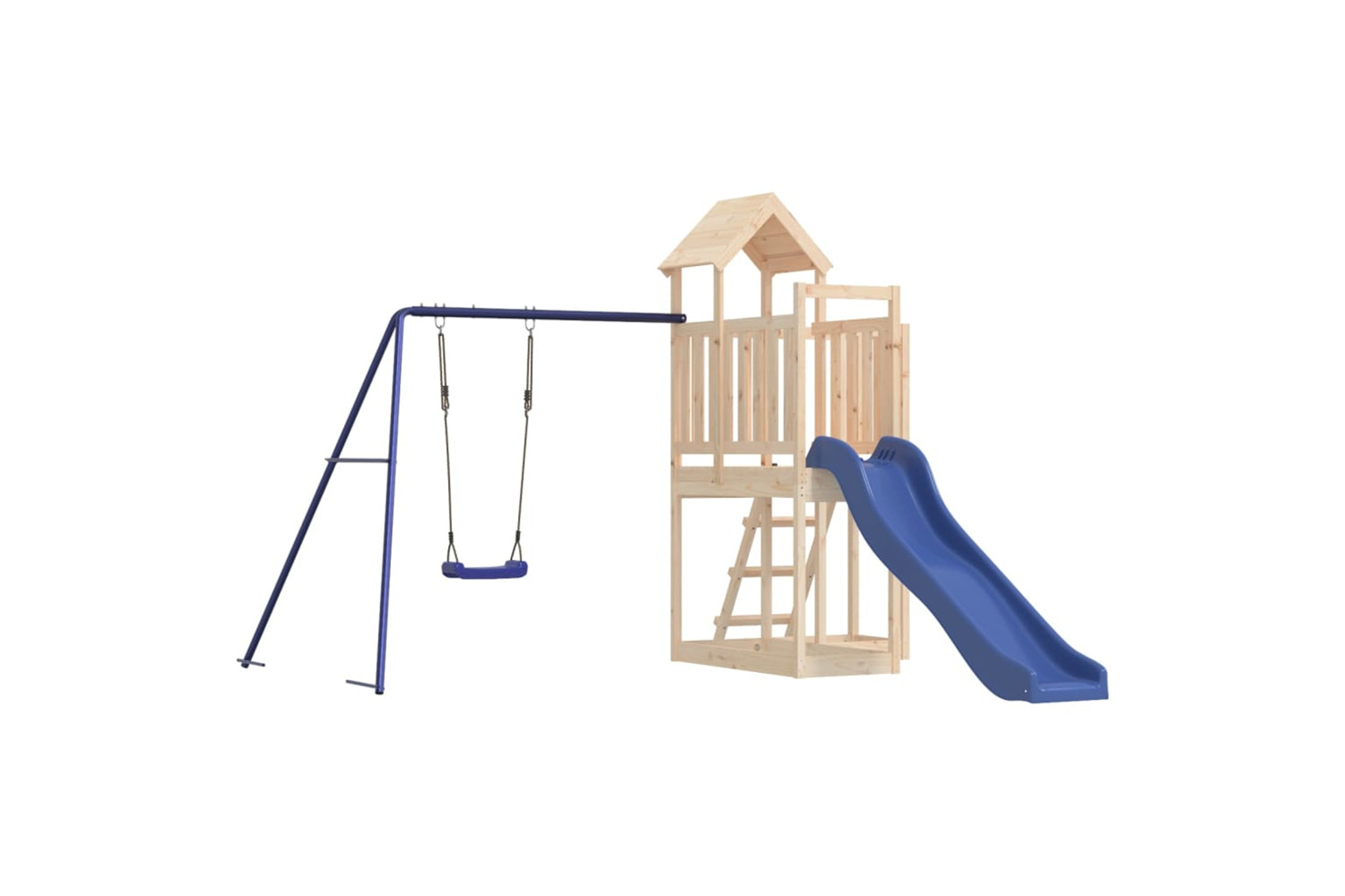 vidaXL 3155840 Playhouse With Slide Swing Solid Wood Pine