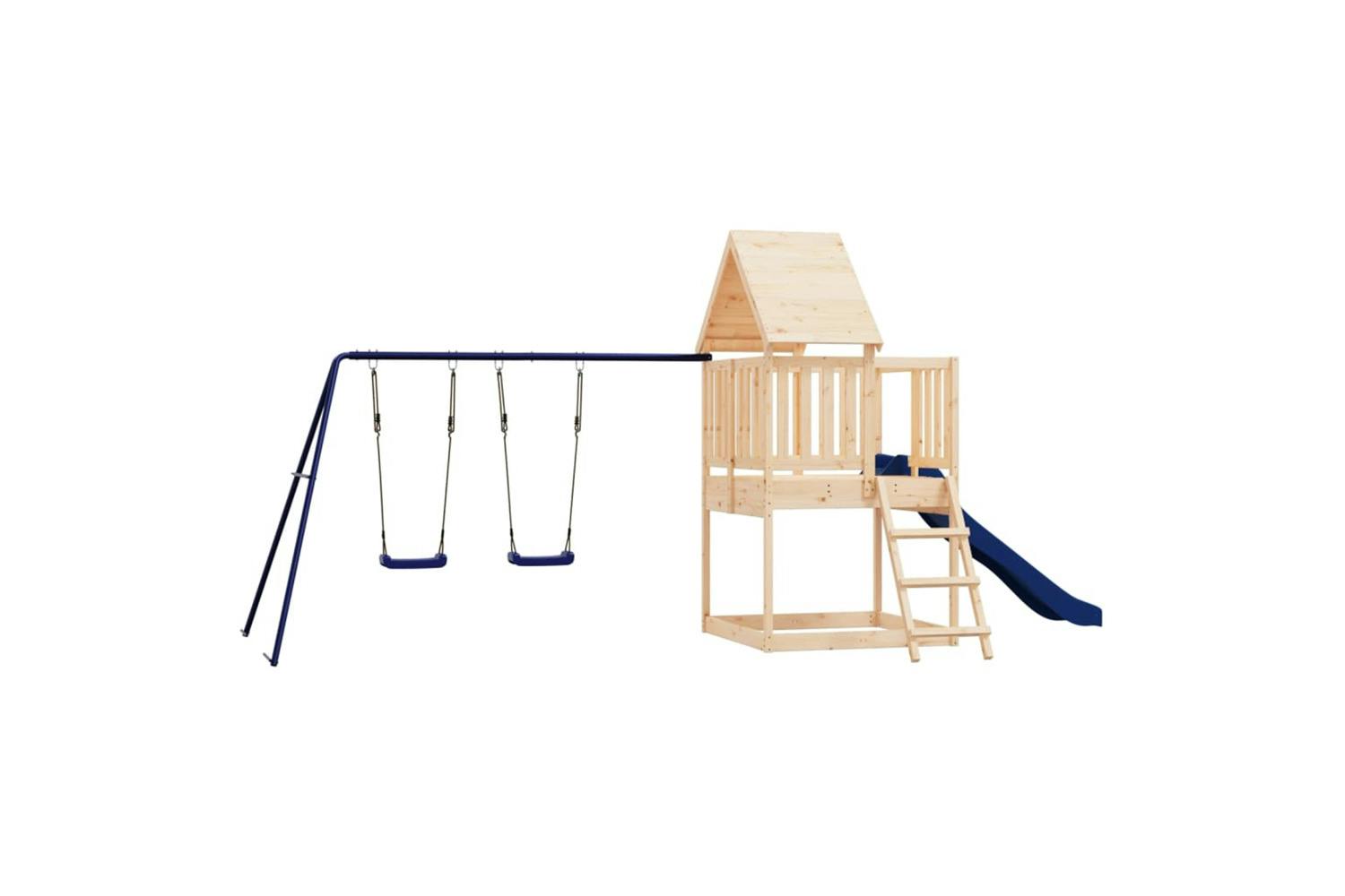 Vidaxl 3155939 Playhouse With Slide Ladder Swings Solid Wood Pine
