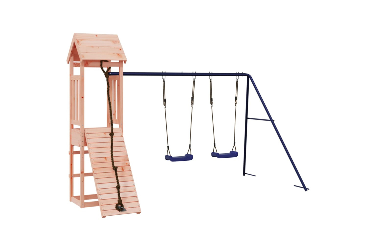 vidaXL 3155817 Playhouse With Climbing Wall Swings Solid Wood Douglas
