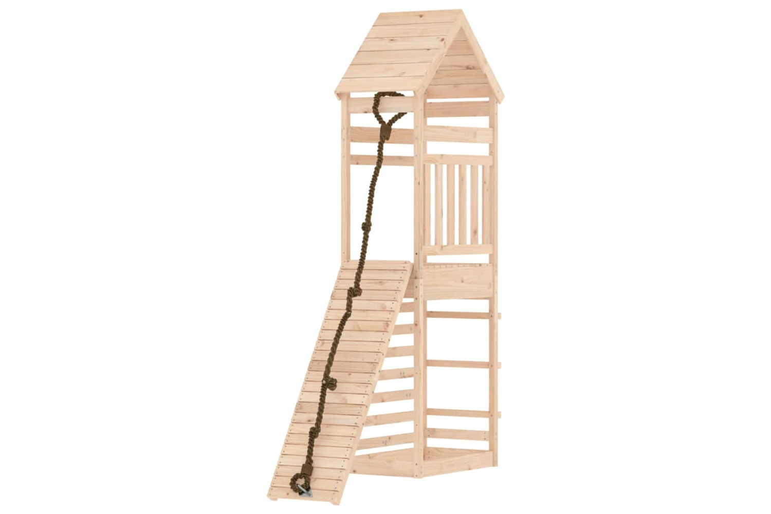 vidaXL 3156919 Playhouse With Climbing Wall Solid Wood Pine