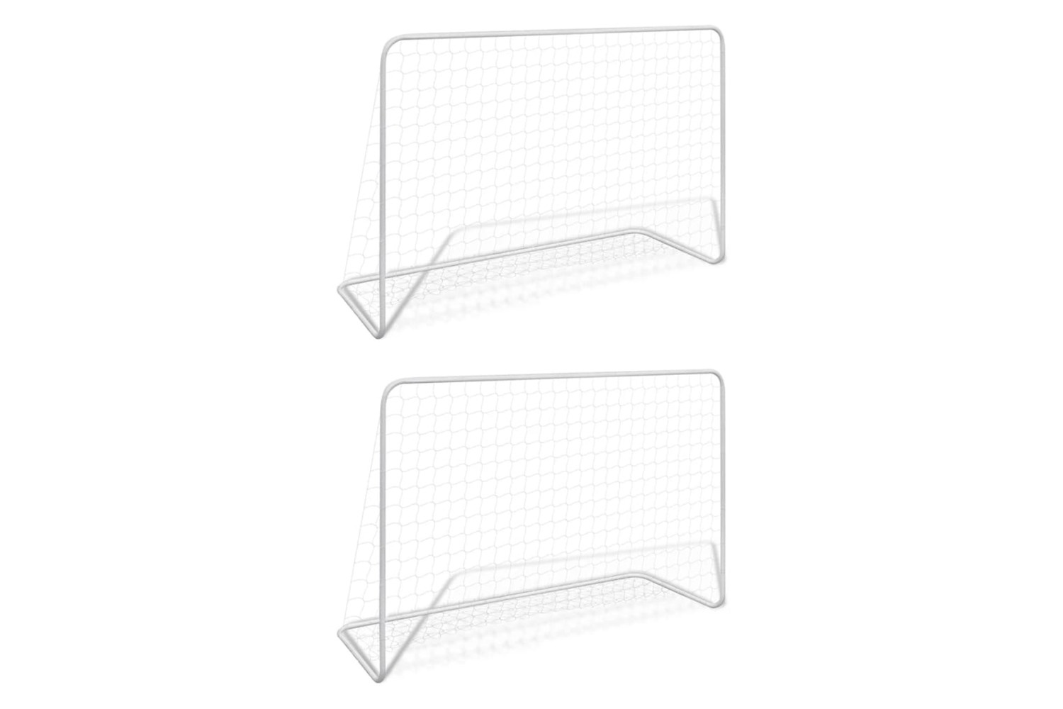 vidaXL 276047 Football Goals 2 Pcs With Nets 182x61x122cm Steel White