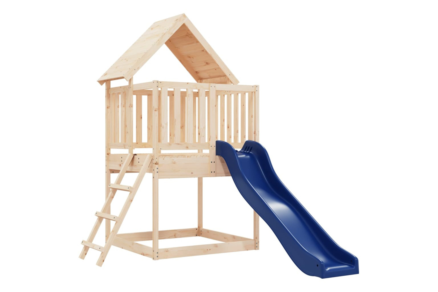 vidaXL 3155933 Playhouse With Slide Ladder Solid Wood Pine