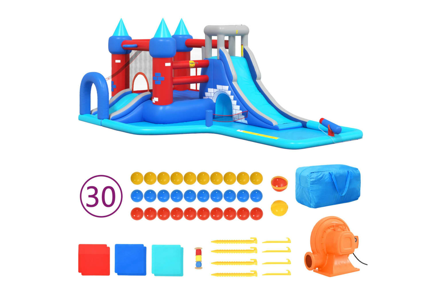 Happy Hop 93450 Inflatable Wet And Dry Splash Park 590x390x225 Cm Pvc
