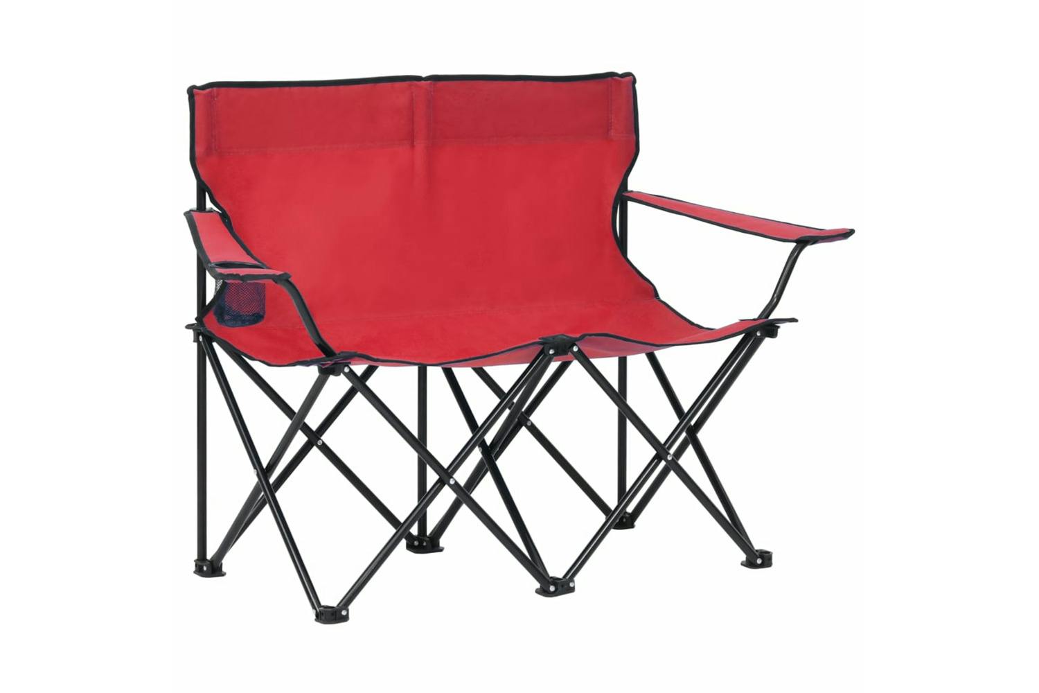 Vidaxl 313539 2-seater Foldable Camping Chair Steel And Fabric Red