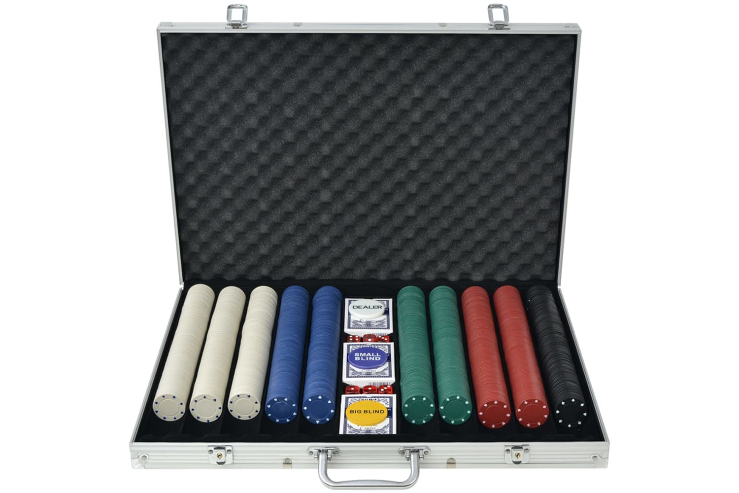 vidaXL 80181 Poker Set With 1000 Chips Aluminium