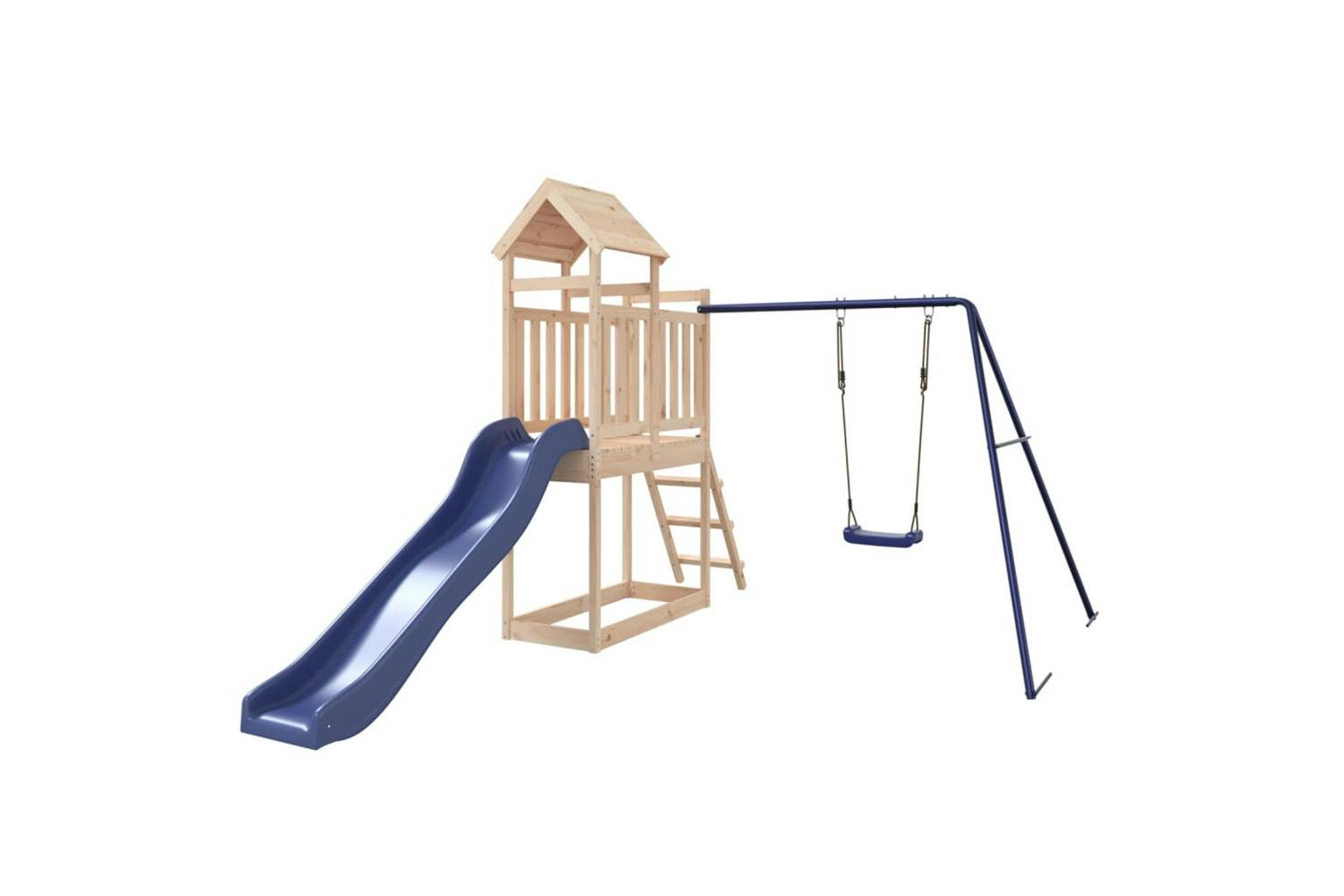 Vidaxl 3155876 Playhouse With Slide Swing Solid Wood Pine