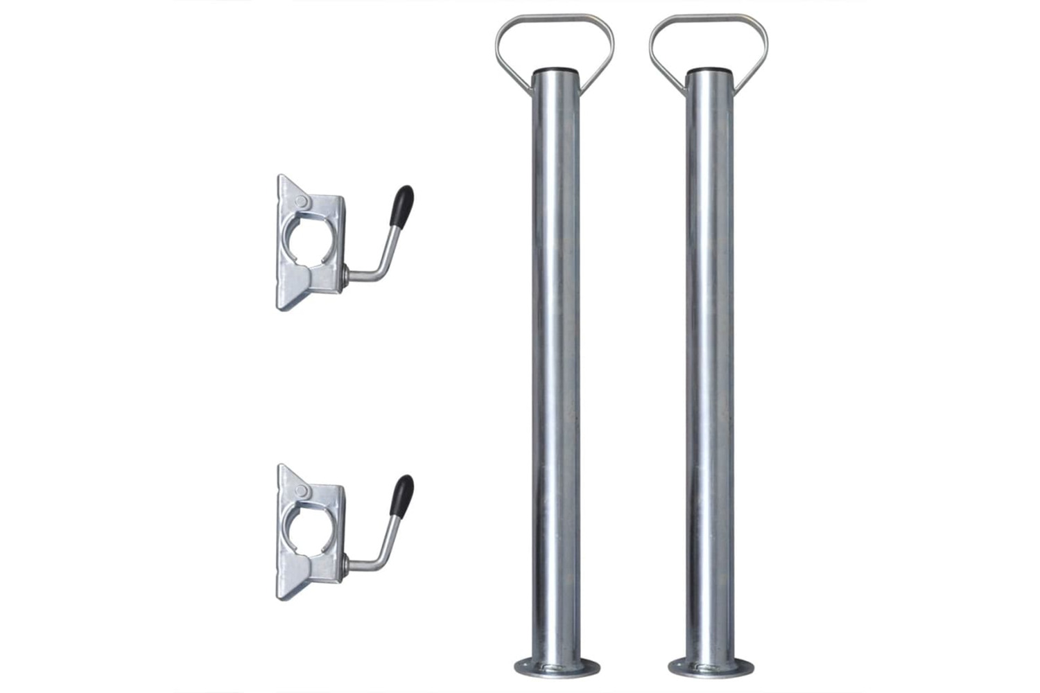 vidaXL 210311 2 Support Tubes With 2 Split Clamps For 48mm Jockey Wheel