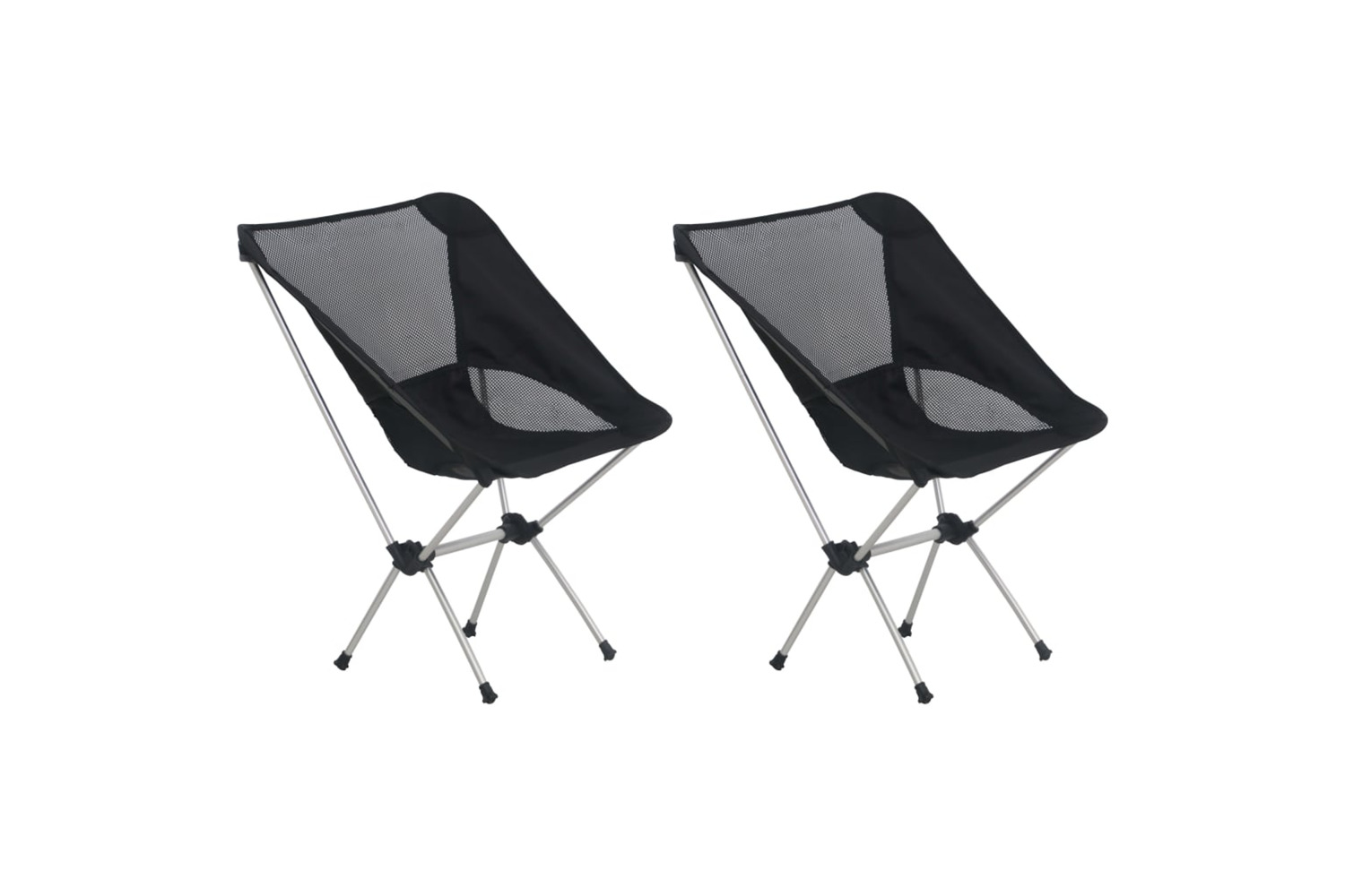 vidaXL 47797 2x Folding Camping Chairs With Carry Bag 54x50x65cm Aluminium