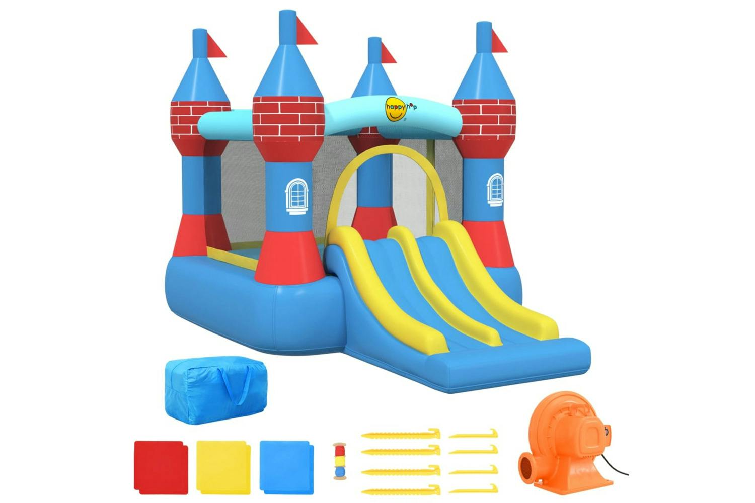 Happy Hop 93445 Inflatable Bouncer With Double Slide 368.5x265x220 Cm Pvc
