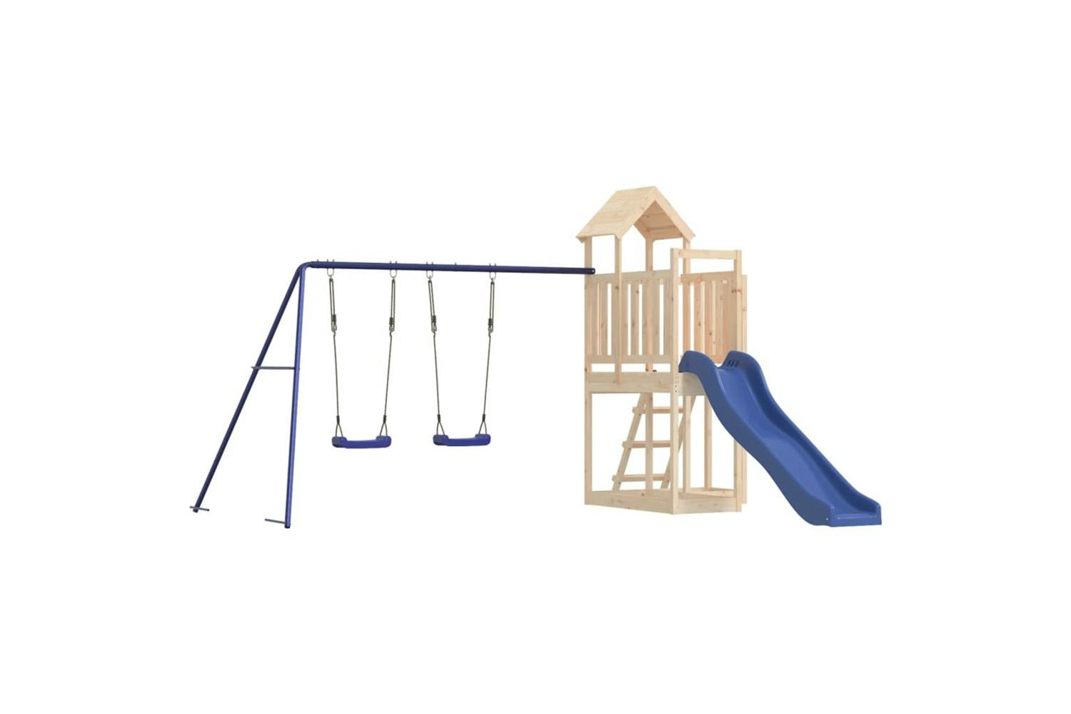 Vidaxl 3155843 Playhouse With Slide Swings Solid Wood Pine