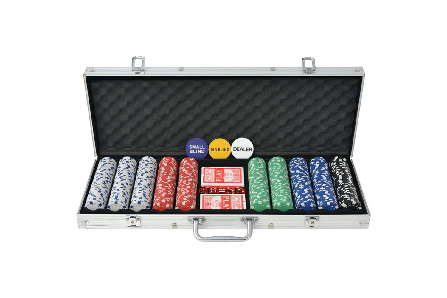 vidaXL 80182 Poker Set With 500 Chips Aluminium
