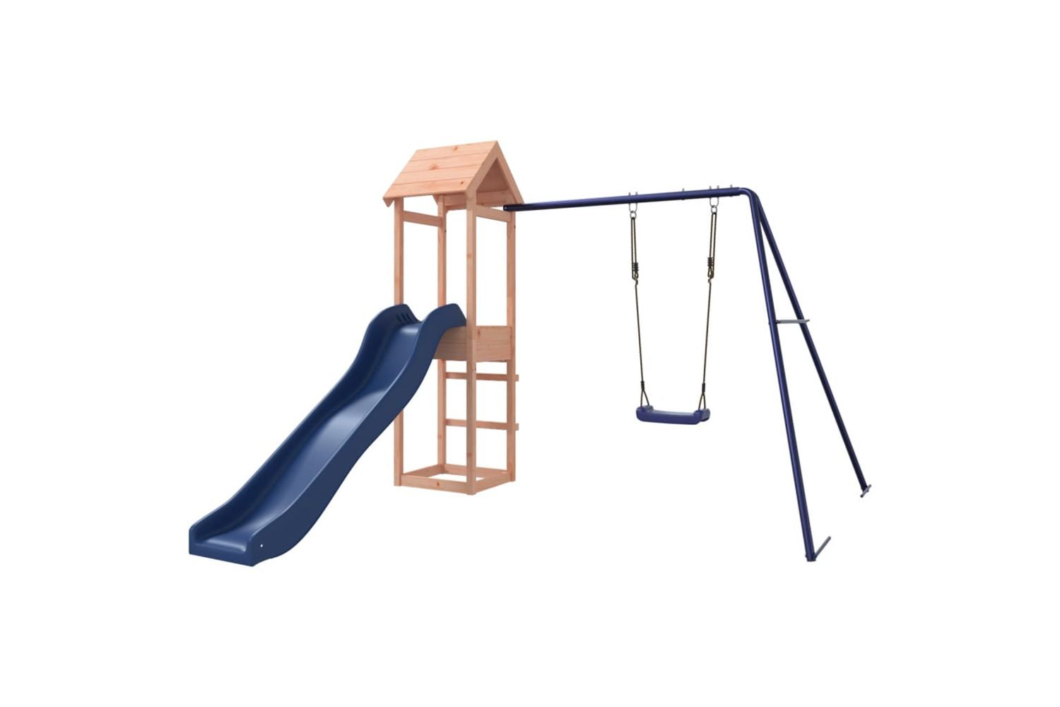 vidaXL 3155856 Playhouse With Slide Swing Solid Wood Douglas