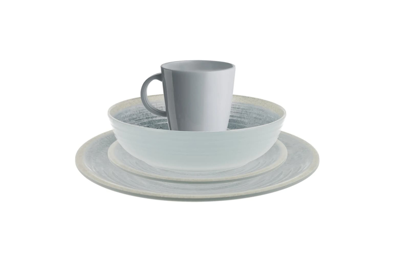 Travellife 441462 16 Piece Luxury Dinnerware Set Dã©nia Light Grey
