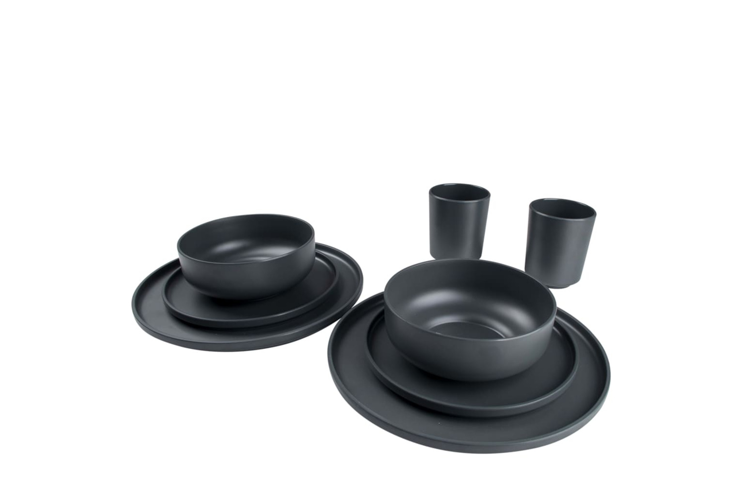 Bo-camp 435575 16 Piece Tableware Patom Melamine Anthracite
