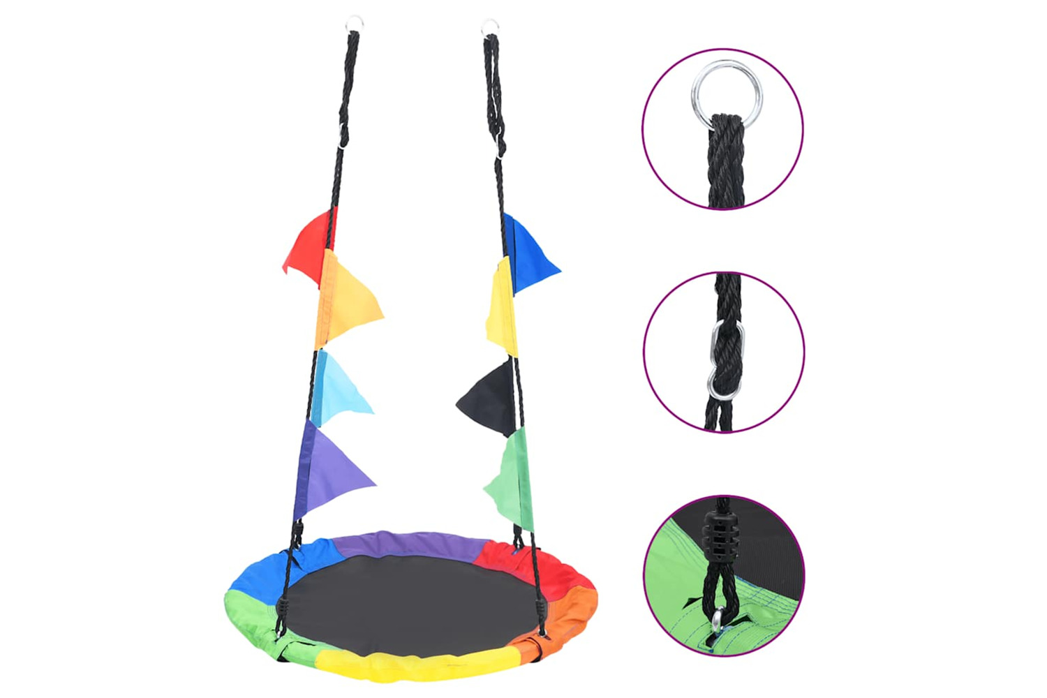 Vidaxl Rainbow Swing With Flags 100 Cm