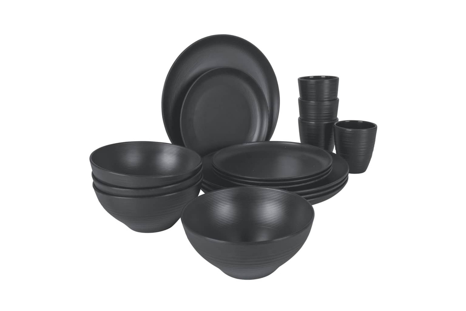 Bo-camp 441571 16 Piece Tableware Orville Melamine Anthracite