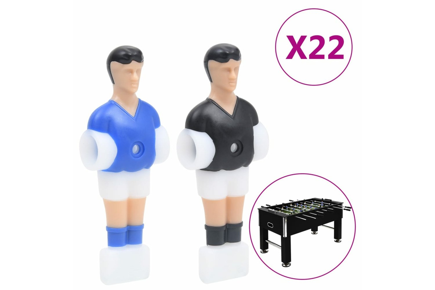 vidaXL 92504 Football Table Players For 12.7mm Rod 22 Pcs
