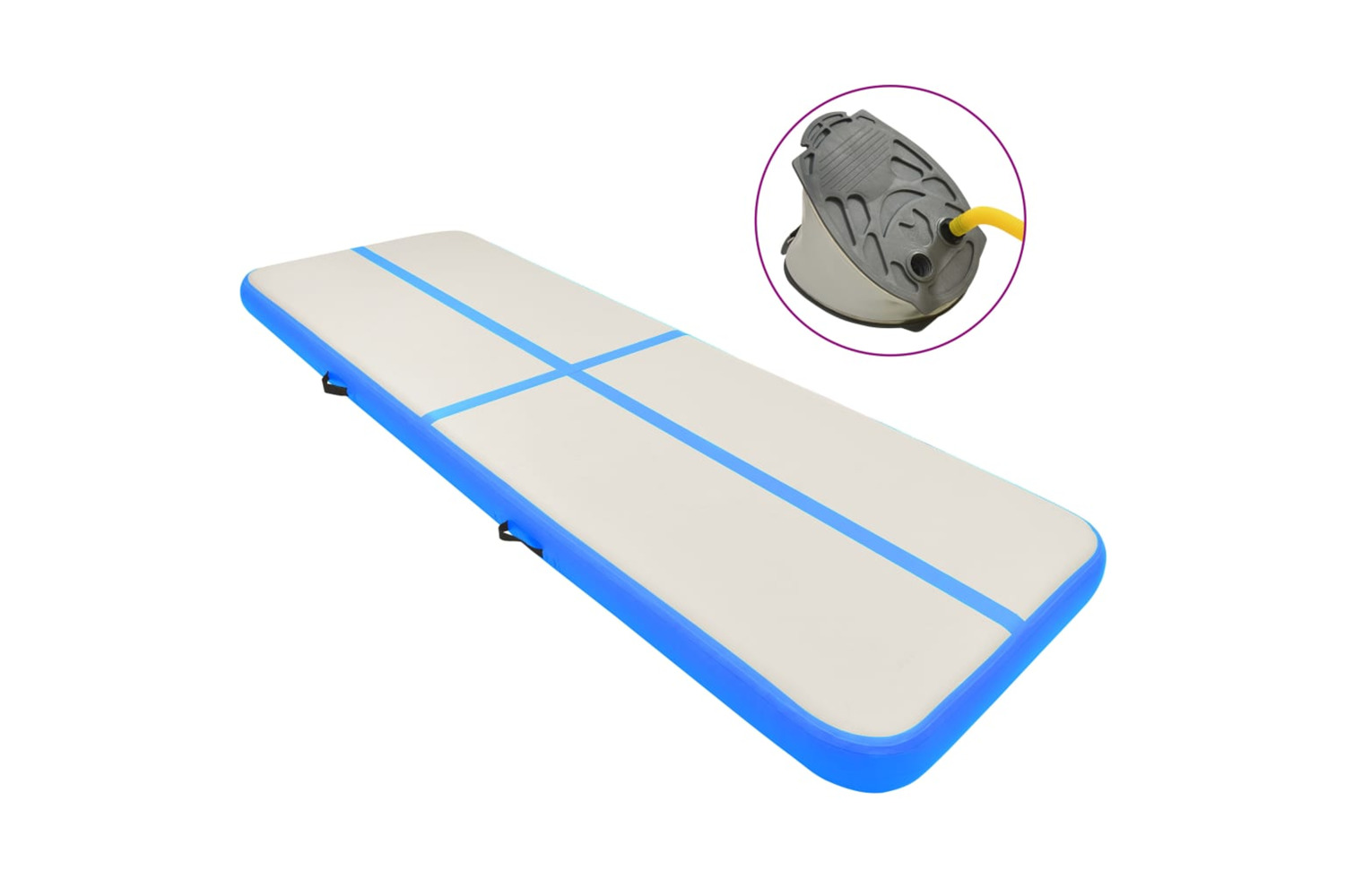 vidaXL 92662 Inflatable Gymnastics Mat With Pump 400x100x15cm Pvc Blue