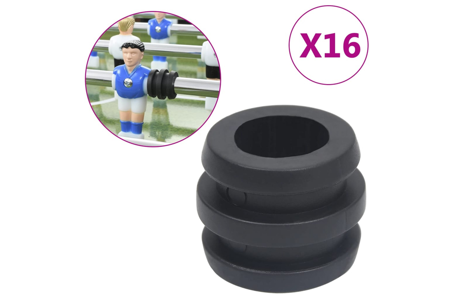 vidaXL 92506 Football Table Rod Stoppers For 15.9/16mm Rod 16 Pcs