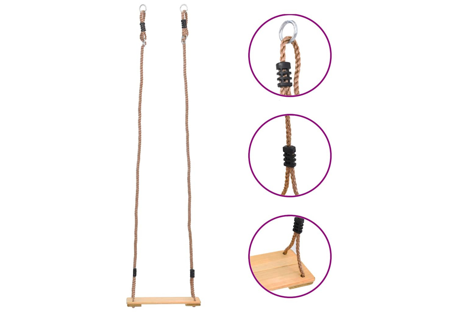 Vidaxl Board Swing 200 Cm Solid Pinewood