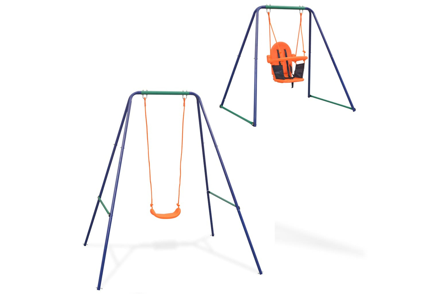 Vidaxl 2-in-1 Single Swing And Toddler Swing Orange