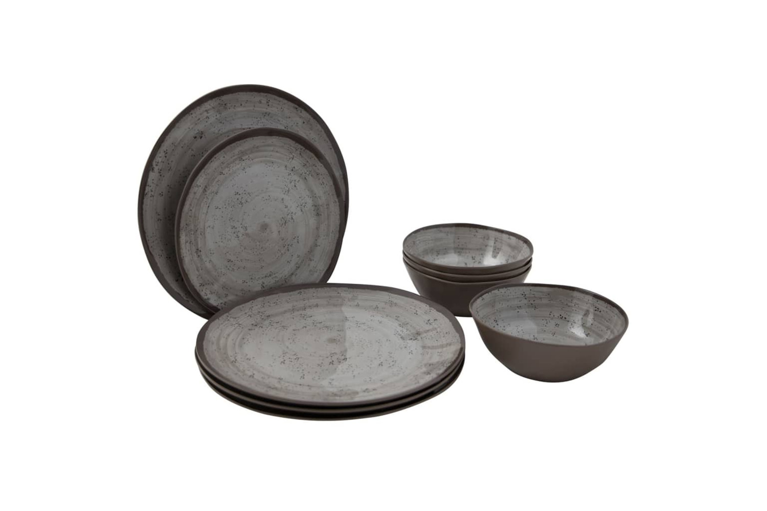 Bo-camp 441567 12 Piece Tableware Halo Melamine Beige