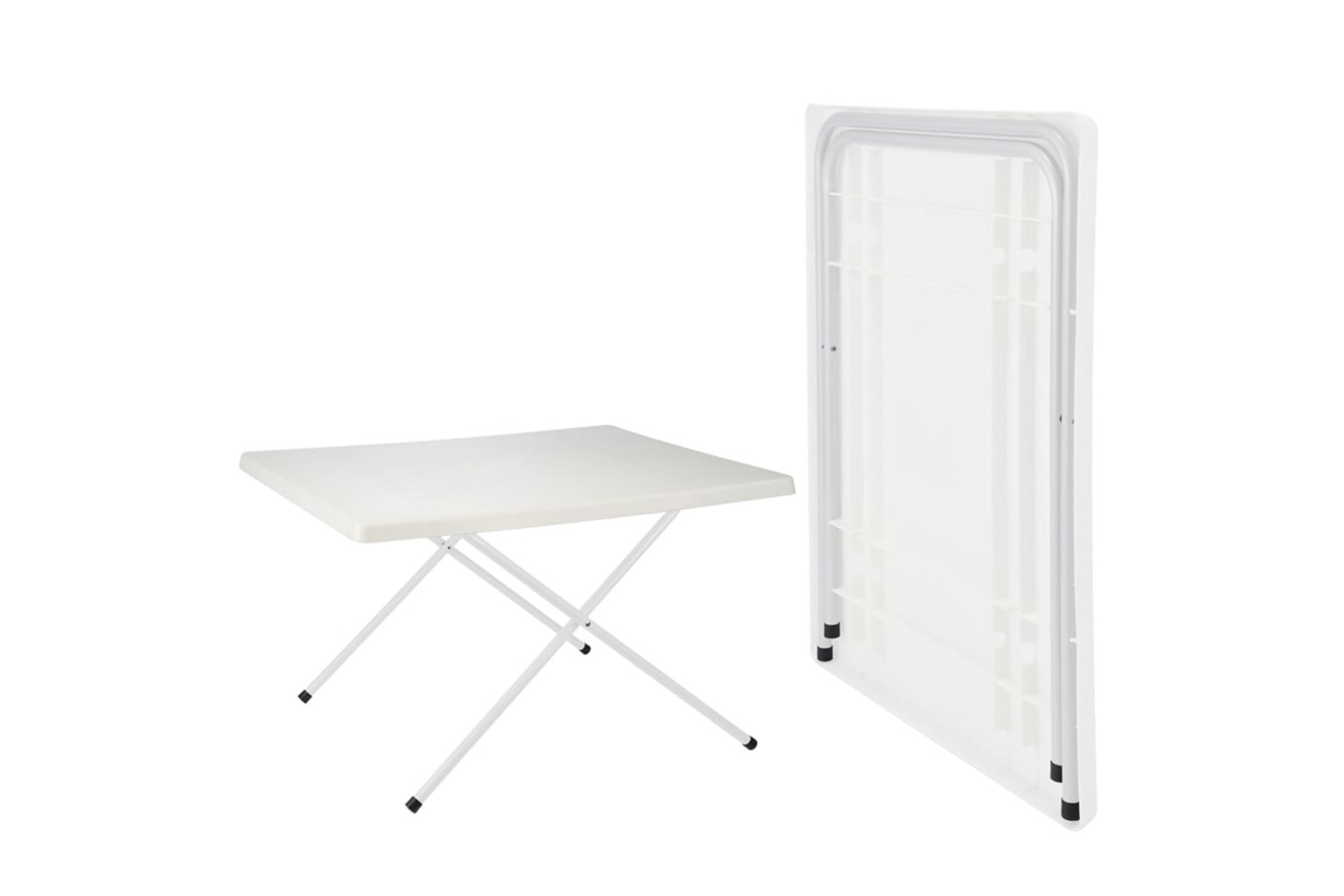 Hi 435288 Folding Camping Table White Adjustable 80x60x51/61 Cm