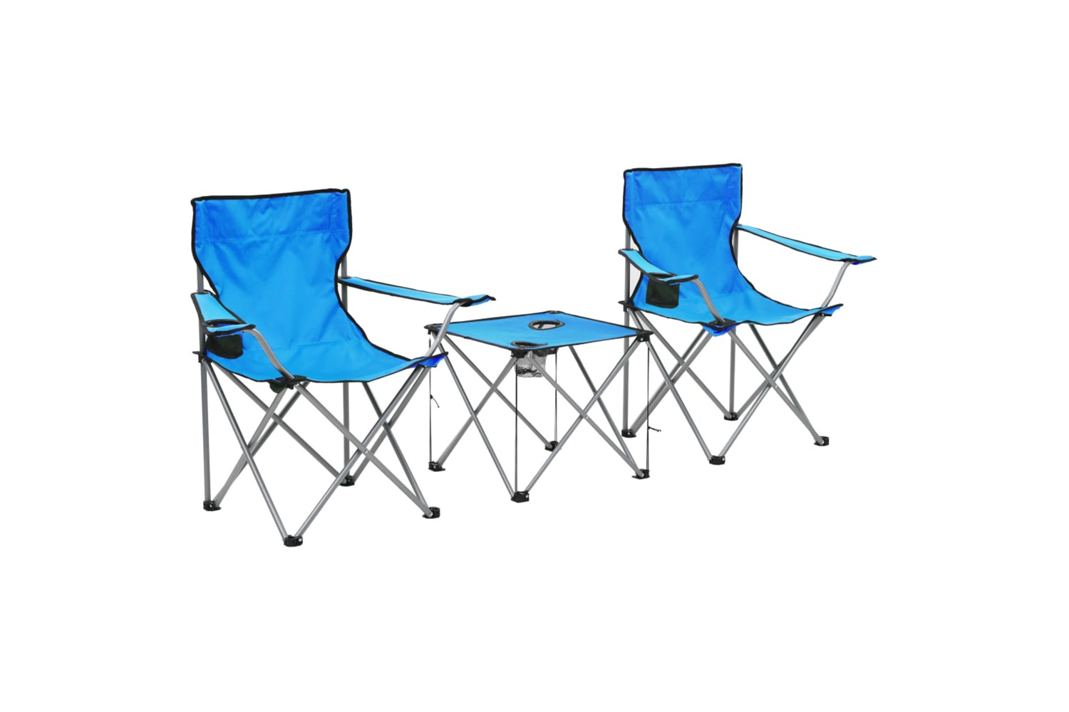 vidaXL 44386 Camping Table And Chair Set 3 Pieces Blue