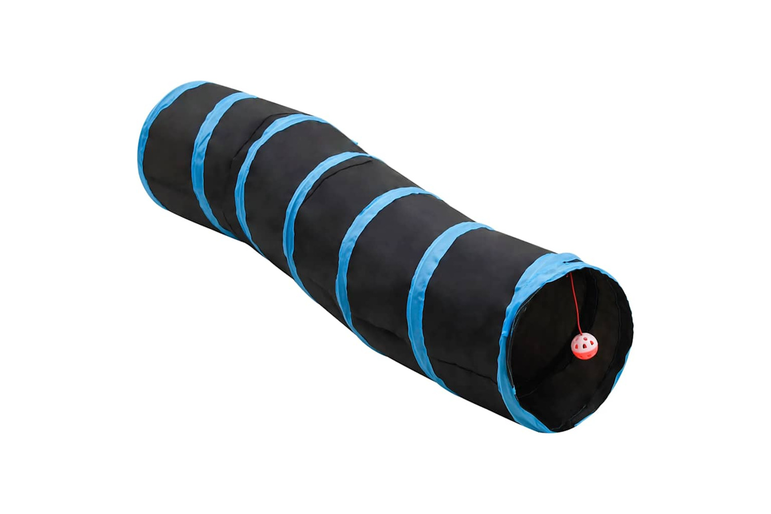 Vidaxl S-shaped Cat Tunnel Black And Blue 122 Cm Polyester
