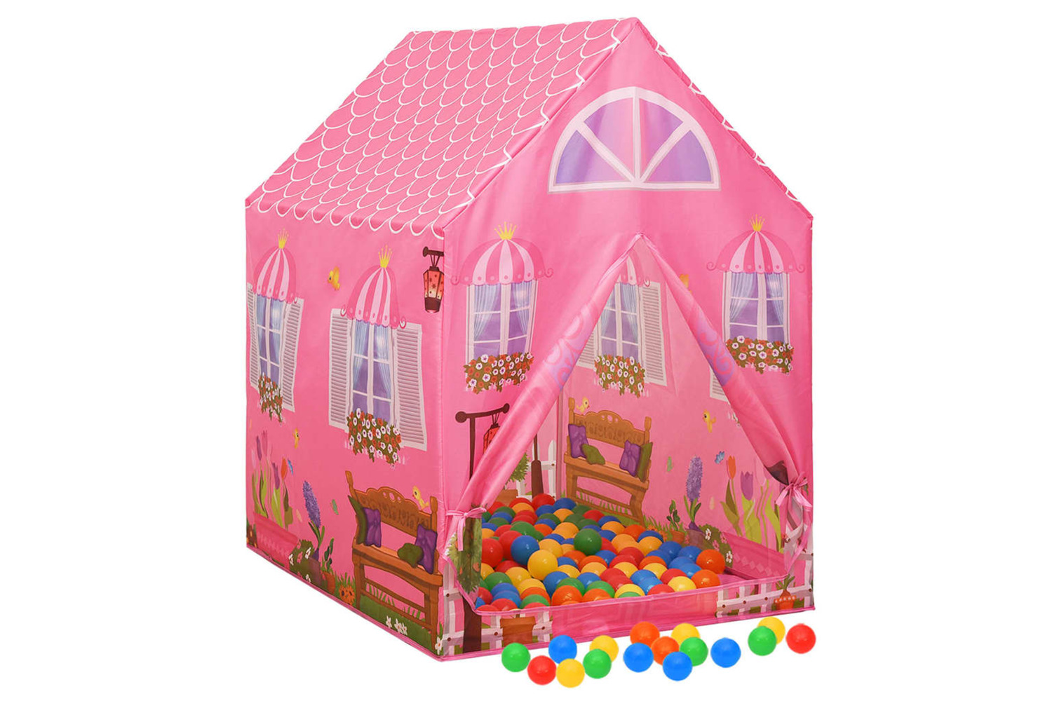 vidaXL 3107748 Children Play Tent With 250 Balls Pink 69x94x104cm