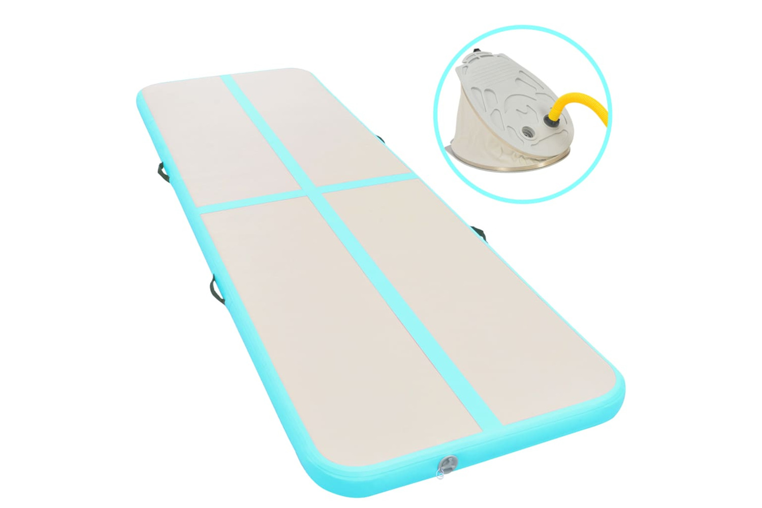 vidaXL 91926 Inflatable Gymnastics Mat With Pump 700x100x10cm Pvc Green