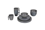 Bo-camp 428646 16 Piece Tableware Stone Melamine Grey