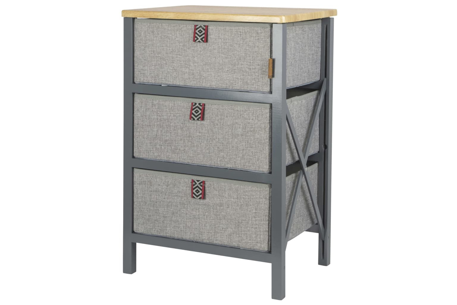 Bo-camp 428597 Folding Cabinet With 3 Drawers "hamlets" Grey