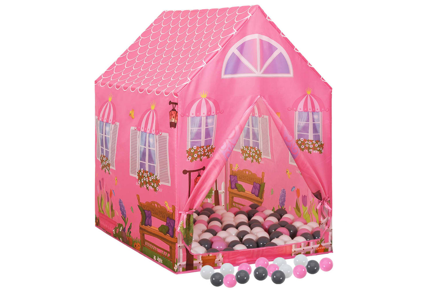 vidaXL 3107750 Children Play Tent With 250 Balls Pink 69x94x104cm
