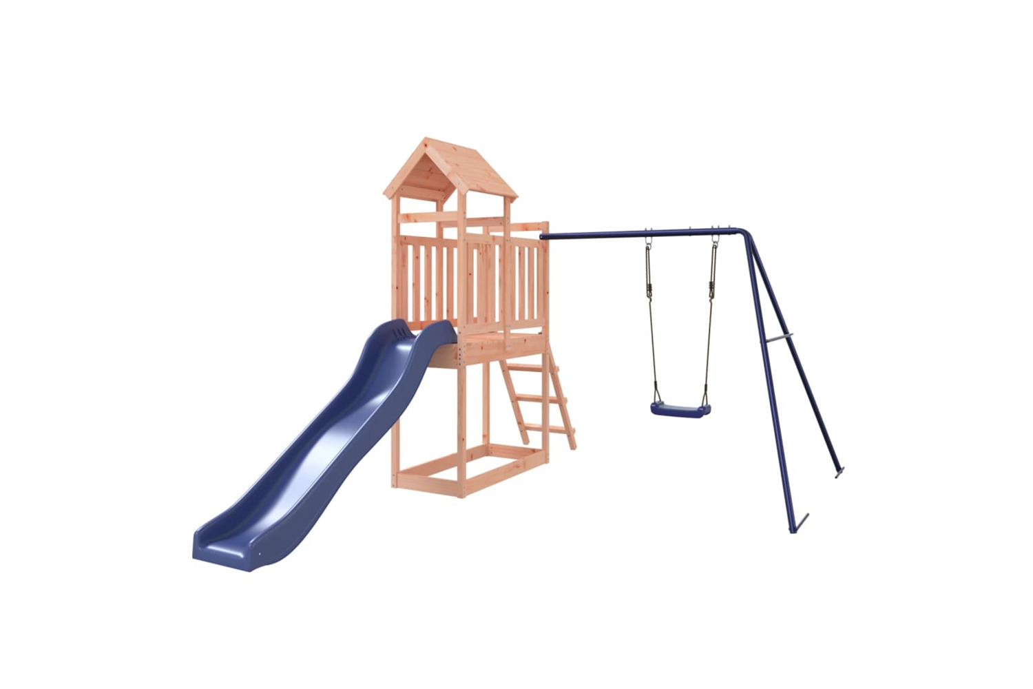 vidaXL 3155877 Playhouse With Slide Swing Solid Wood Douglas