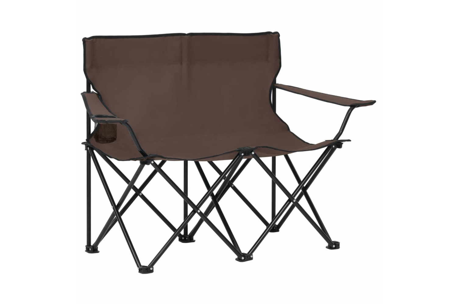 vidaXL 313541 2-seater Foldable Camping Chair Steel And Fabric Taupe