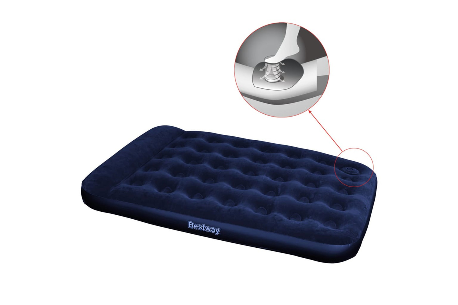 Double air bed discount with foot pump