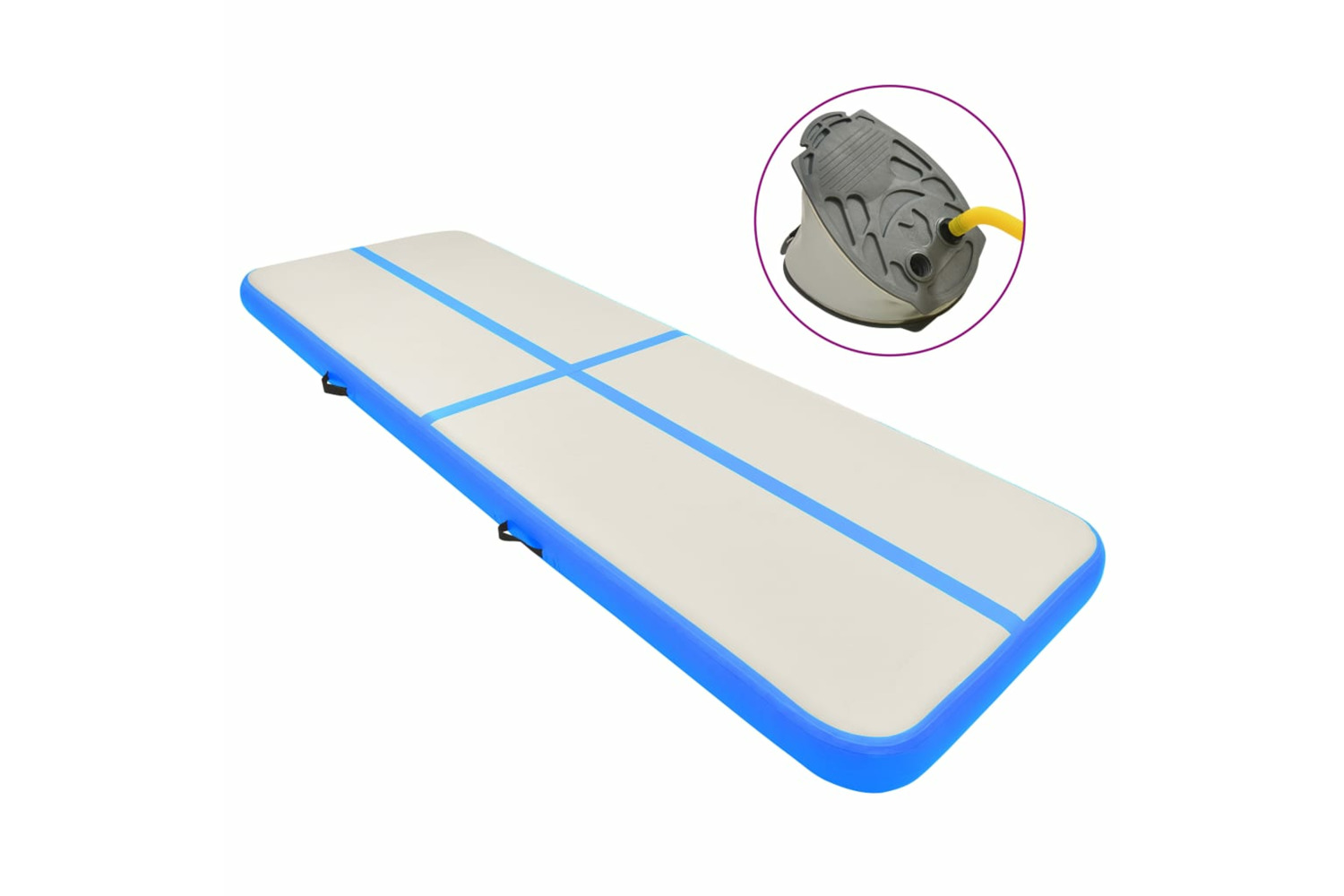 vidaXL 92680 Inflatable Gymnastics Mat With Pump 400x100x20cm Pvc Blue