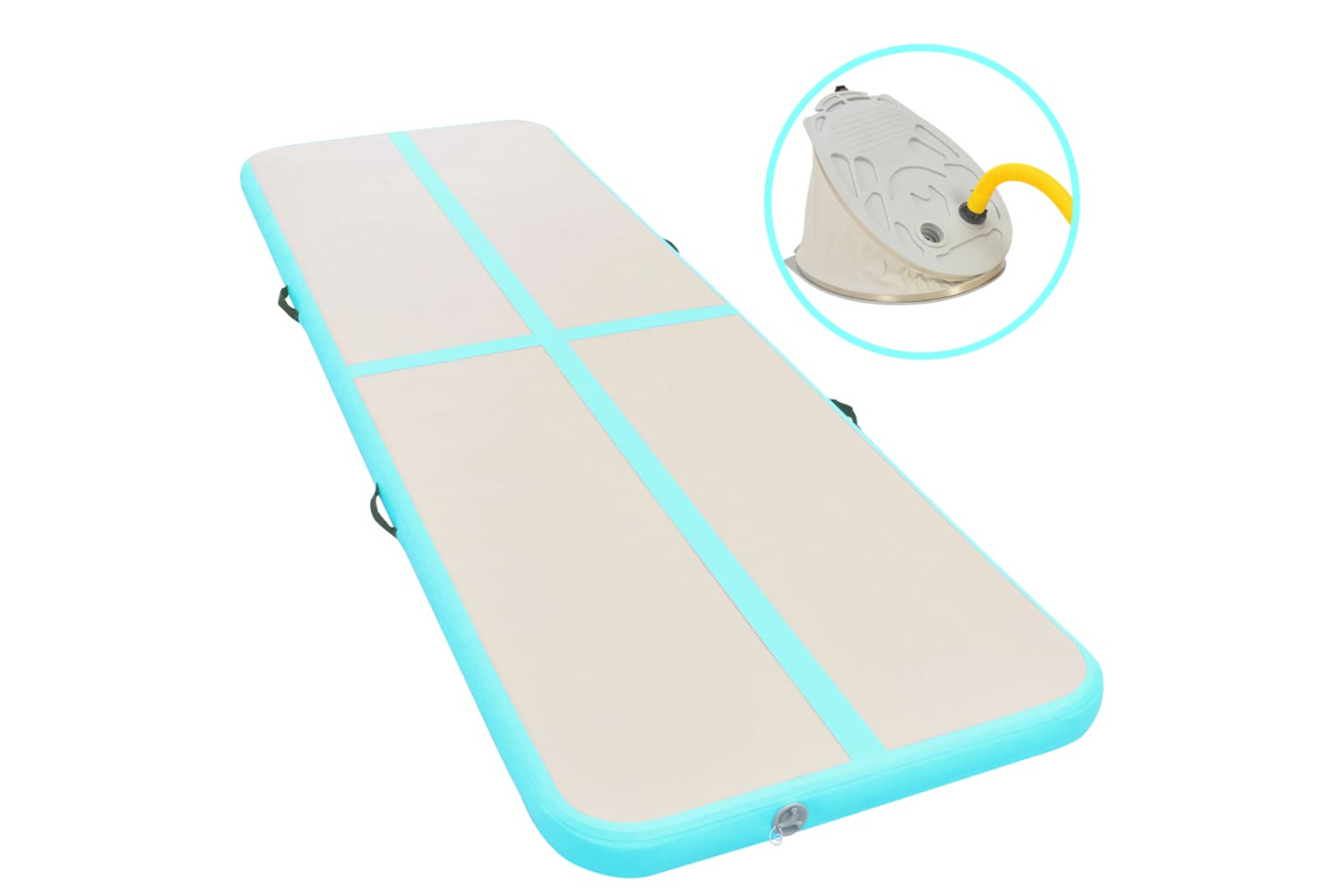 vidaXL 91929 Inflatable Gymnastics Mat With Pump 800x100x10cm Pvc Green