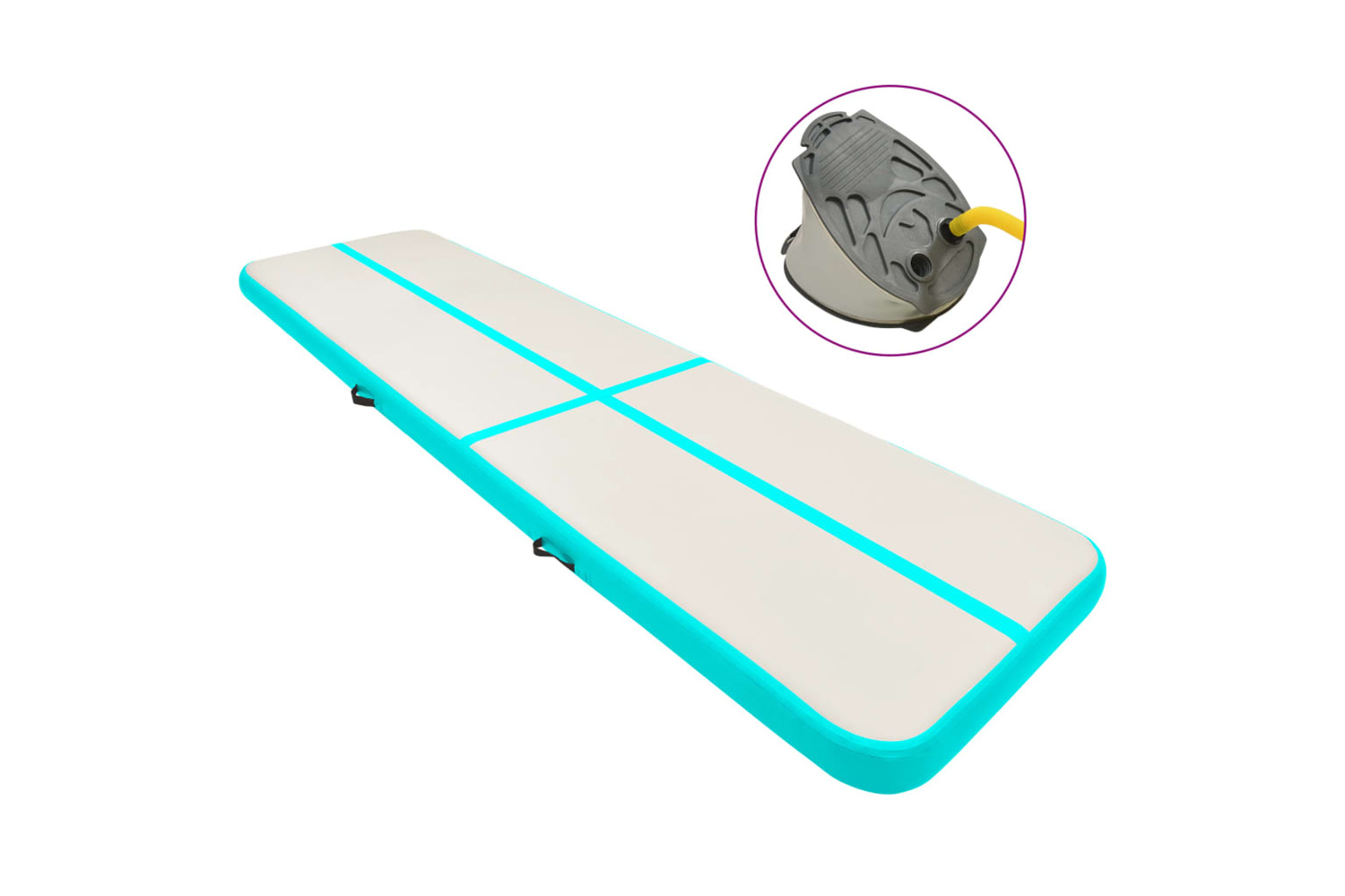 vidaXL 92687 Inflatable Gymnastics Mat With Pump 600x100x20cm Pvc Green