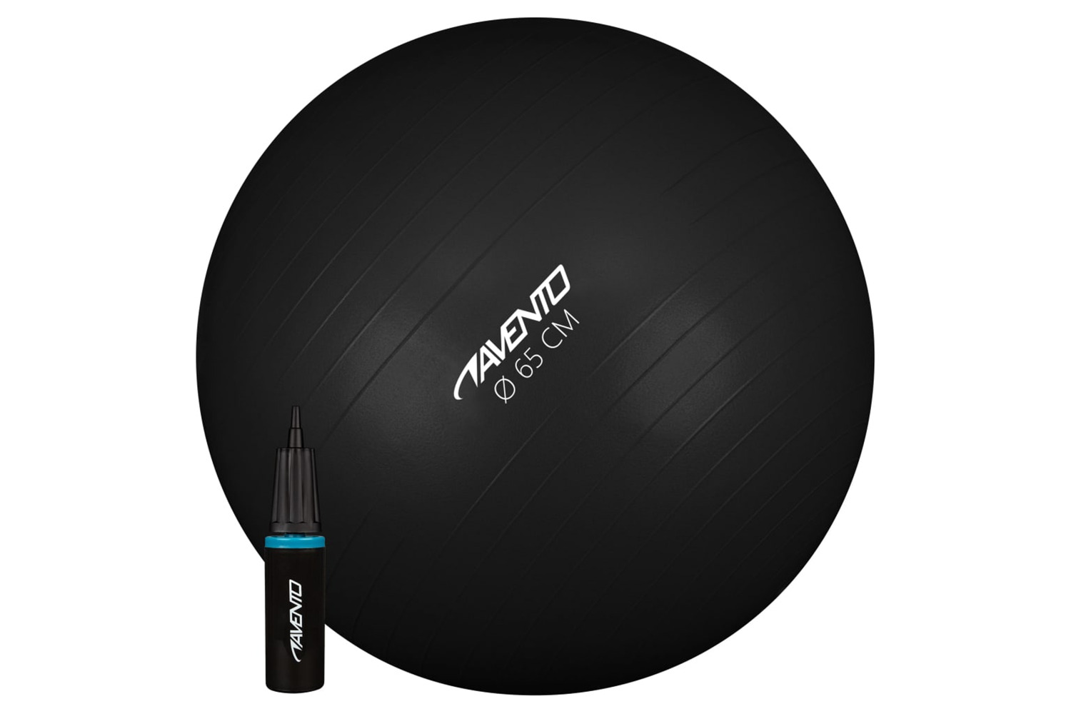 Avento 433428 Fitness/gym Ball + Pump Dia. 65 Cm Black