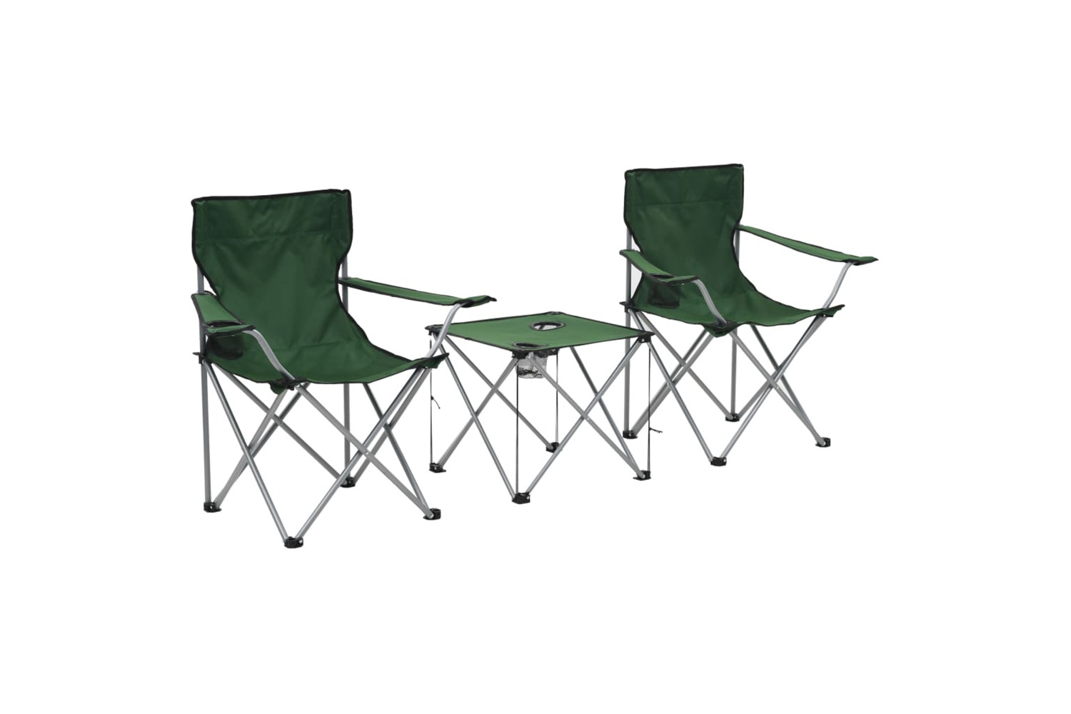 vidaXL 44385 Camping Table And Chair Set 3 Pieces Green