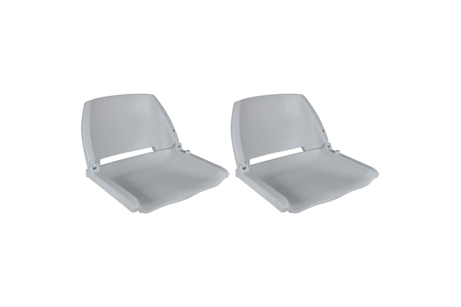 vidaXL 279101 Boat Seats 2 Pcs Foldable Backrest No Pillow Grey 41x51x48cm