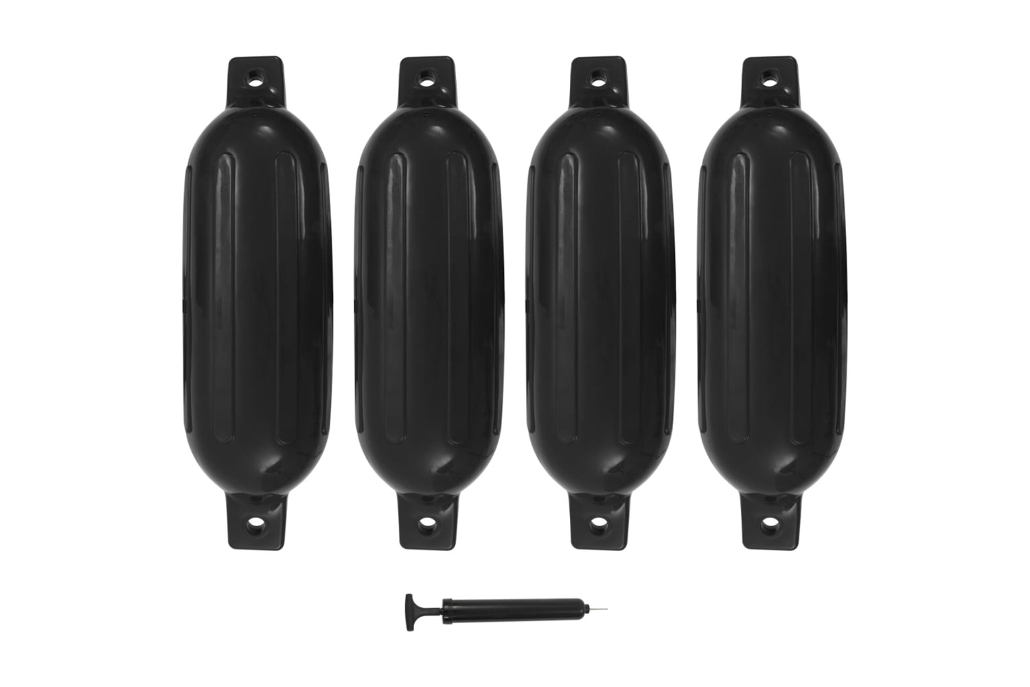 Vidaxl Boat Fenders 4 Pcs Black 58.5x16.5 Cm Pvc