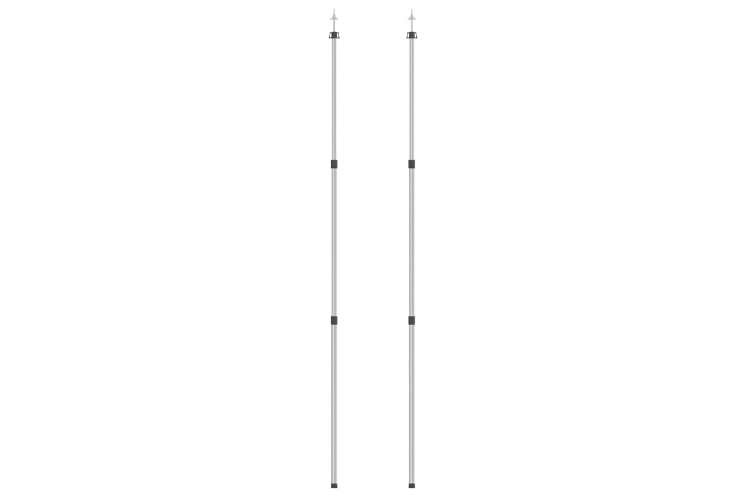 vidaXL 315219 Telescopic Tarp Poles With Length Of 102-260cm 2 Pcs Aluminum